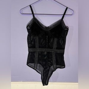 Honey Punch Size small velvet mesh bodysuit